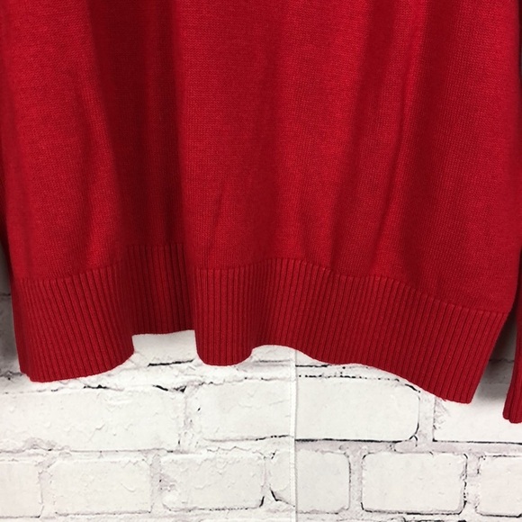 Tommy Hilfiger men’s red long sleeve crewneck knit sweater Size Medium - Picture 3 of 5